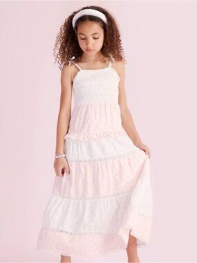 Target x love shack fancy Girls' Pink and White Tiered Sundress